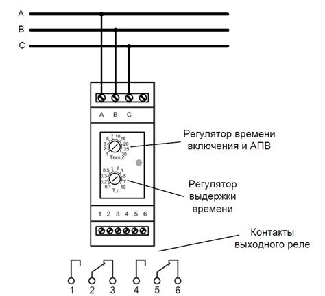 Реле контроля фаз 3 фазное схема подключения