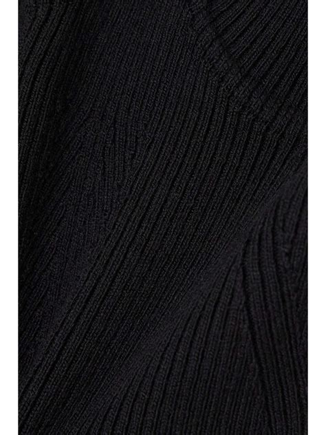 Tom Ford Cutout Ribbed Wool Blend Turtleneck Midi Dress Net A Porter