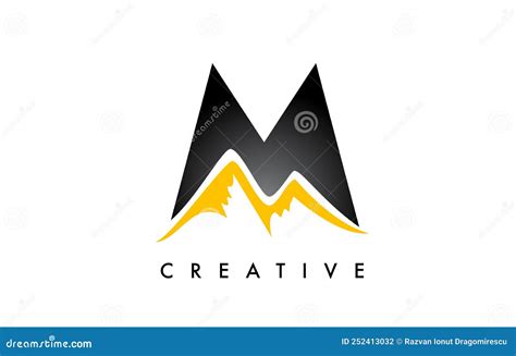 Logotipo De Montaña De Letra M Letra M Con Forma Picos De Montaña