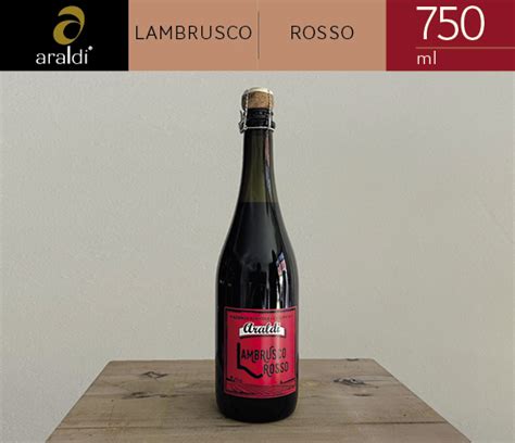 Vendita Lambrusco rosso in bottiglia 750 ml del caseificio Araldi