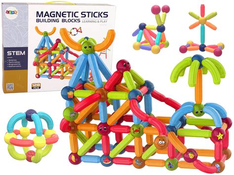 Klocki Magnetyczne Edukacyjne Zestaw Element W Leantoys Pl