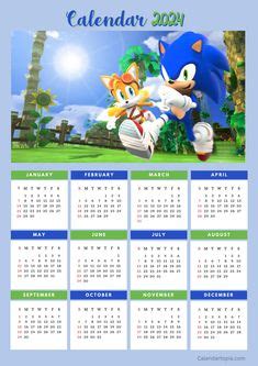 Free Printable Sonic The Hedgehog Calendar Calendars Planners