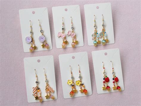 Madoka Magica Soul Gem Dangle Earrings Handmade Colorful Matching