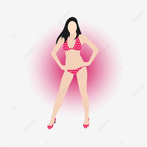 Dama En Bikini Rosa Vector Png Belleza Elegante Sexy Png Y Vector