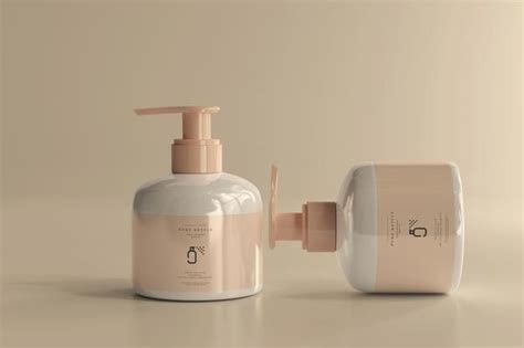 Мокап бутылки с насосом | Премиум PSD Файл | Бутылка, Насос, Дизайн