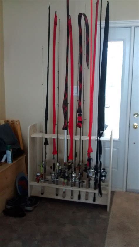 The Fishing Rod Rack Holds 16 Rods I Made This In An Afternoon