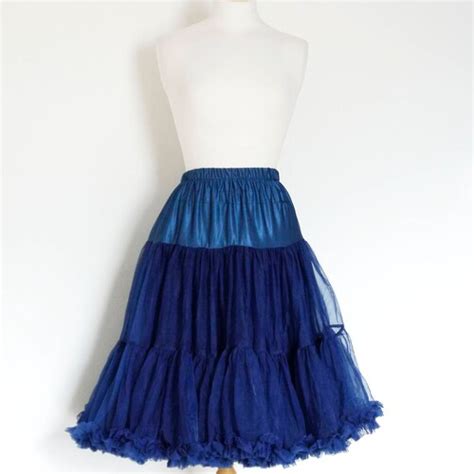 Navy Blue Swing Petticoat Soft Tulle Two Layer Fifties Etsy