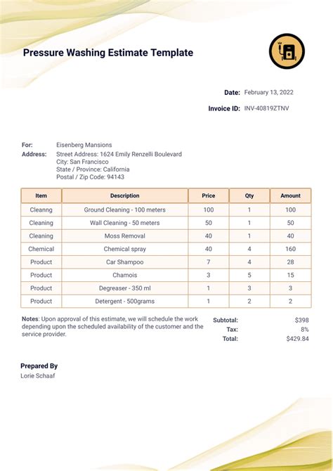 Printable Pressure Washing Bid Template Printables Template Free