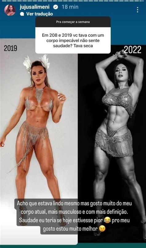 Juju Salimeni Exibe Antes E Depois Do Corpo Em Anos