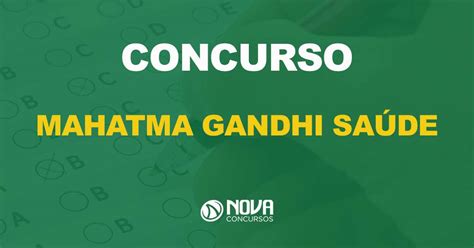 Concurso Mahatma Gandhi Saúde Edital publicado Nova Concursos