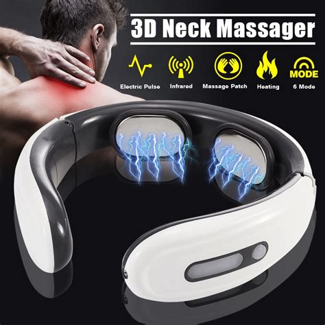 3D Automático Regulado Pulso Elétrico Pescoço Massageador Cervical