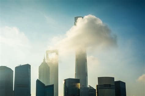 Premium Photo | Shanghai city skyline sunrise on the bund shanghai china