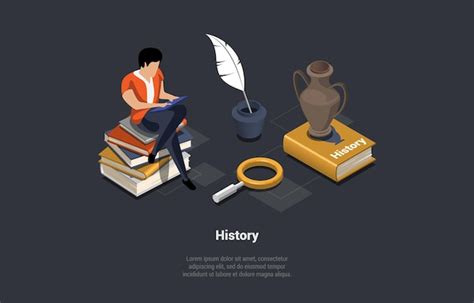 Concept De Sujet D Histoire Tudiant Assis Sur Des Livres D Histoire