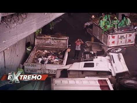 Camión de basura se vuelca en Eje 8 Sur esquina con Calzada de