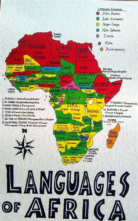 Languages of Africa Hand Drawn Map - Etsy