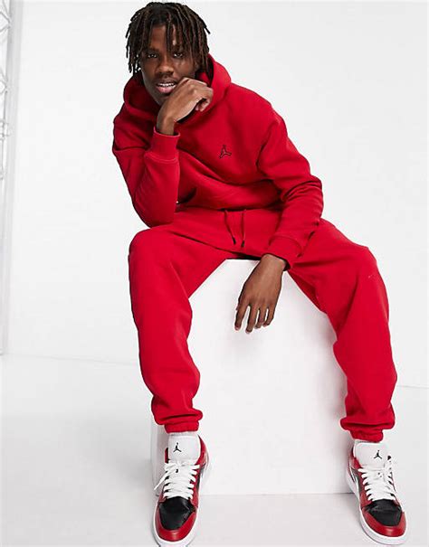 Nike Jordan Fleece Trainingsanzug In Rot Asos