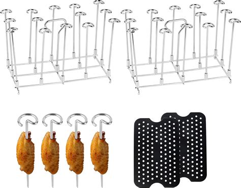 Swawis X Stainless Steel Skewer Stands Air Fryer Skewer Stand With