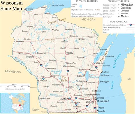 Wisconsin Counties Map With Cities