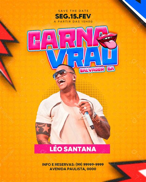 Social Media Flyer Carna Vrau Léo Santana Psd Editável [download] Designi