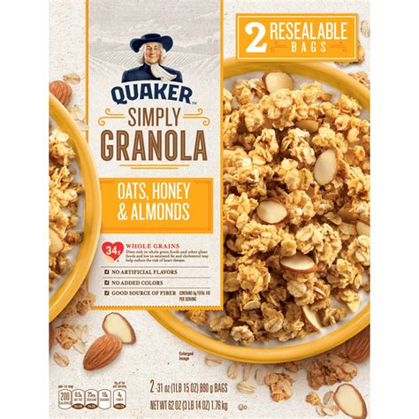 Quaker Granola Oats Honey And Almonds 2 Each Instacart