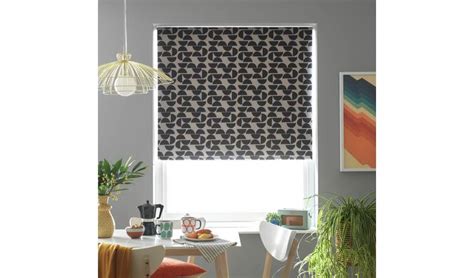 Buy Habitat Mid Century Geo Blackout Roller Blind 4ft Black