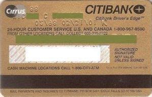 Bank Card Ctibanko Driver S Edge Citibank United States Of America