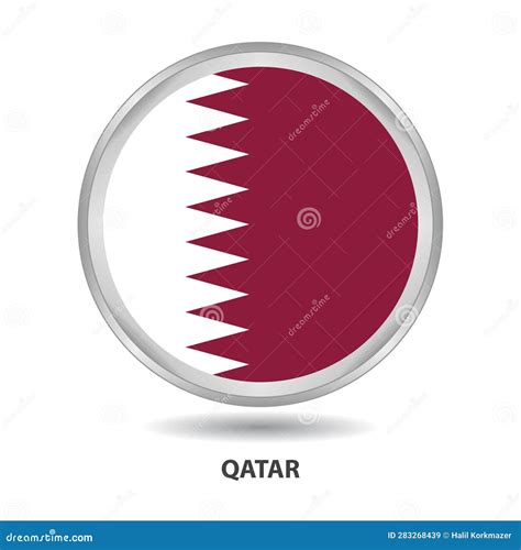 Qatar Round Flag Design Designed To Vector Badge Icon Stock Vector