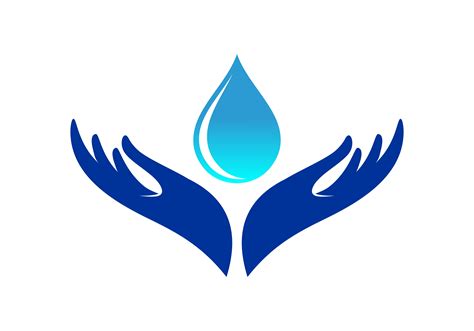 Two Hands Water Drop Logo Design Vector Graphic By 2qnah Creative Fabrica