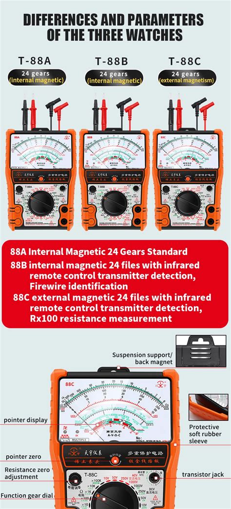 Njty Multimeter T A T B T C Pointer Multimetro