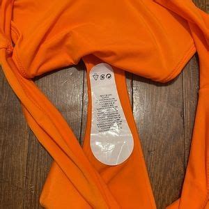 H M Swim Nwt Hm Neon Orange Piece Bikini Size Large Poshmark