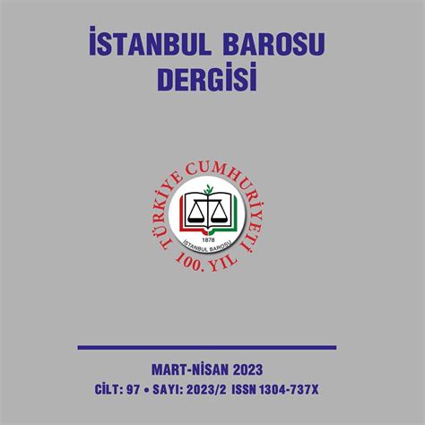 Stanbul Barosu Dergisi Mart Nisan Say S Kt