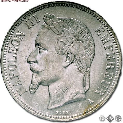 France Frankreich 5 FRANCS 5 FRANKEN 1868 A Napoleon III Kaiser