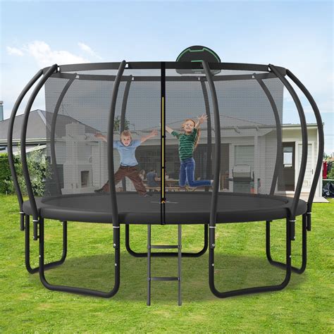 12ft Trampoline For Kids And Adults With Upgraded Arc Pole And