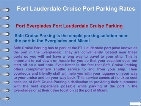 Fort lauderdale cruise port parking rates