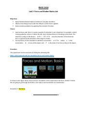 Lab Velocity Changed Docx Phys Lab Force And Motion Basics