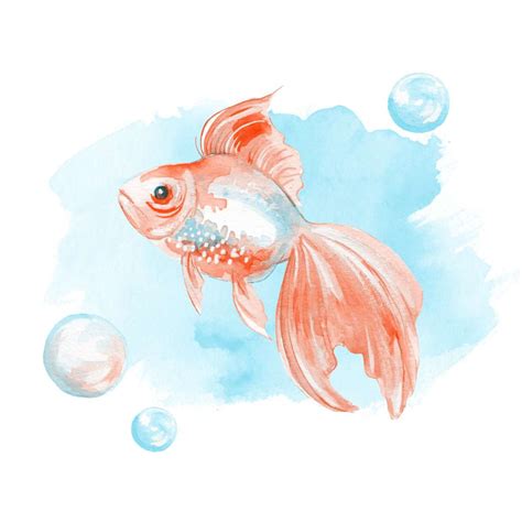 Pastel Goldfish Wall Art | Watercolor