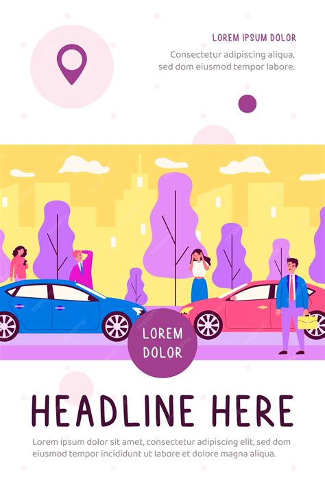 Premium Vector | Upset drivers standing near crashed cars