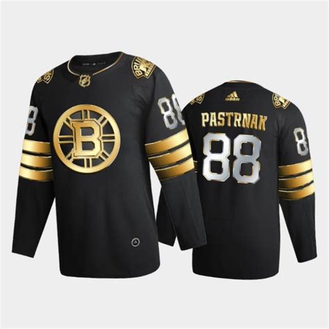 Men Boston Bruins David Pastrnak 88 2020 21 Golden Black Limited