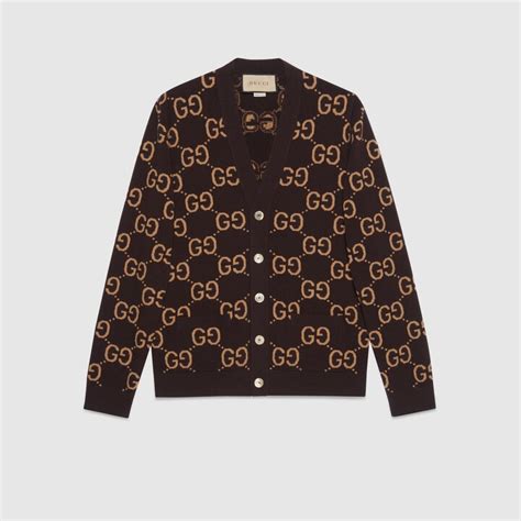 Gucci Gg Wool Jacquard Cardigan Shopstyle