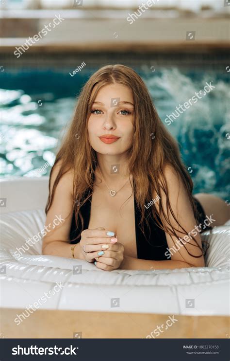 Sexy Blonde Beautiful Figure Lying Pool Stock Photo Shutterstock
