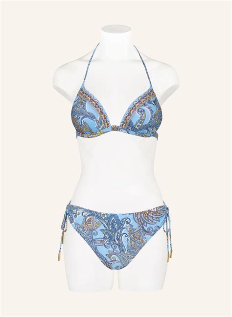 MARYAN MEHLHORN Triangel Bikini Top MAJORELLE In Hellblau Braun Gelb