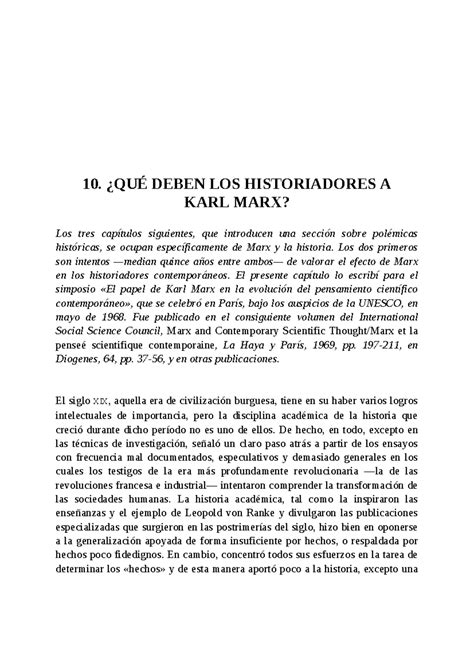 6 Hobsbawm Sobre La Historia Cap 10 10 ¿quÉ Deben Los