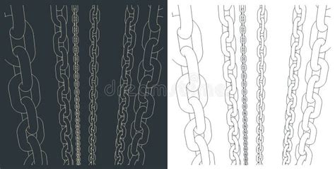 Chains drawings stock illustration. Illustration of metallic - 268392583