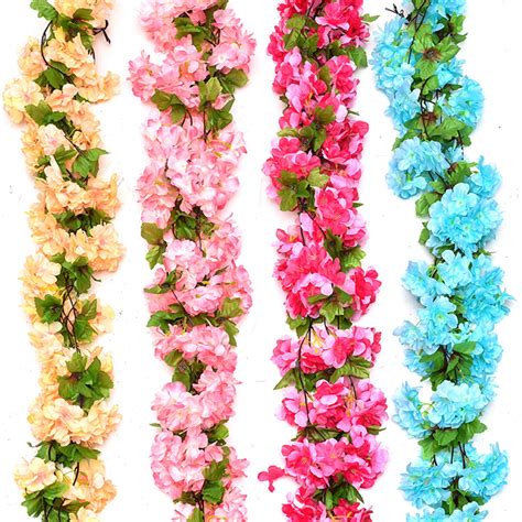 Meijuhuga Stripe Artificial Flower Rattan Realistic Diy Colorful