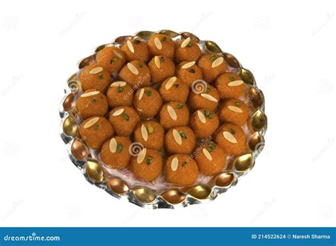 Indian Sweet Motichoor Laddoo Also Know As Bundi Laddu Stock Photo