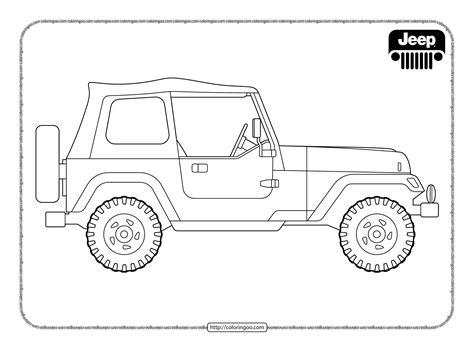 Printable Cars Jeep Wrangler Coloring Pages