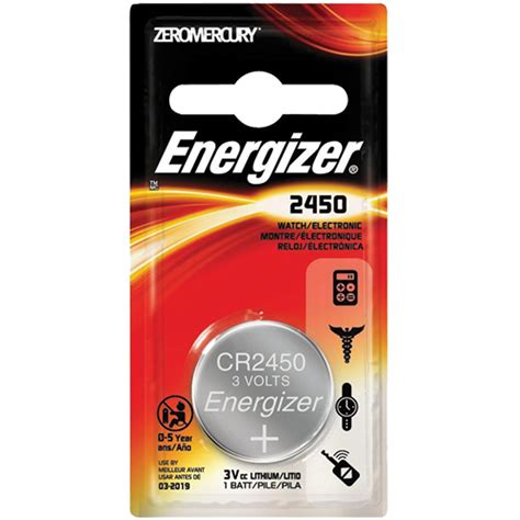 Energizer Cr2450 Lithium Batteries 3 V Scn Industrial