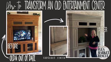 ENTERTAINMENT CENTER FURNITURE MAKEOVER PAINTED FURNITURE BEFORE AND