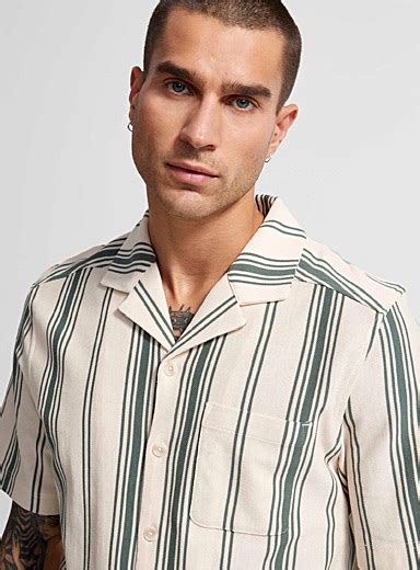 Striped Piqué Cabana Shirt Comfort Fit Le 31 Shop Mens Patterned