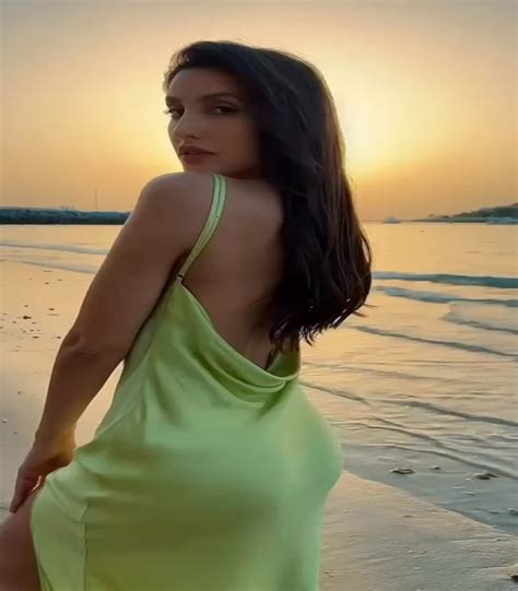 Nora Fatehi Hot Look On A Beach Goes Viral Looking Hot In A Neon Green